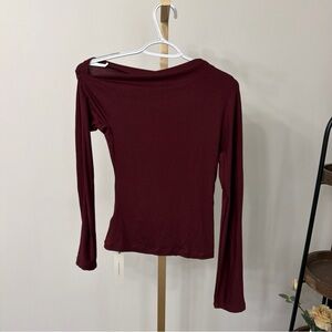 Commense Deep Red Long Sleeve Top